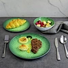green melamine plates